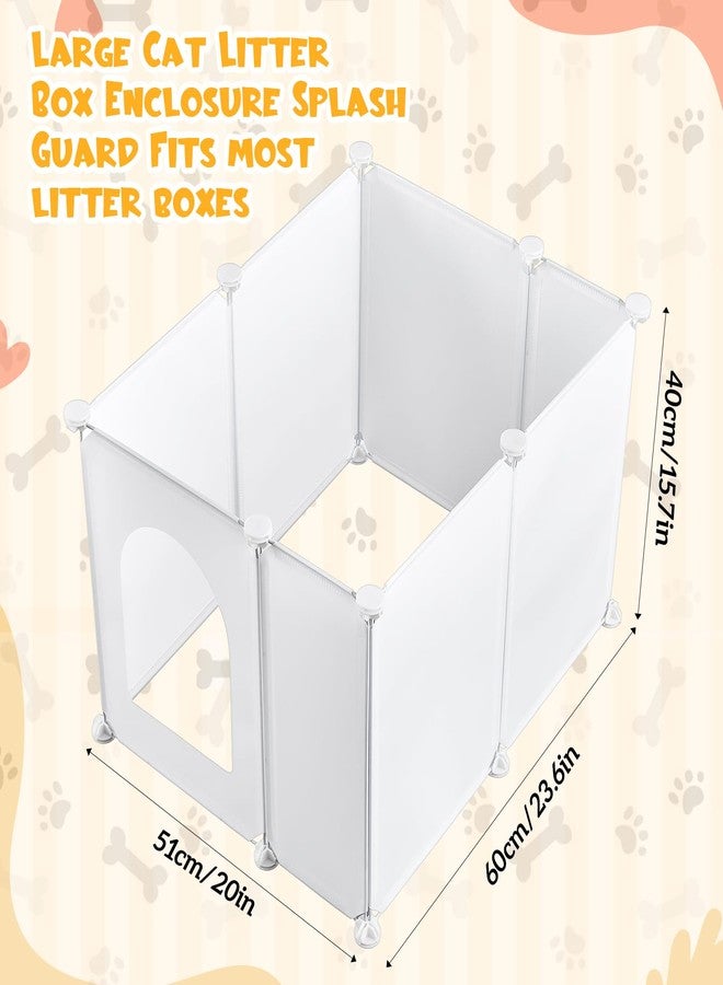 Marsui Large Cat Litter Box Enclosure Splash Guard DIY Litterbox Wall Shield Easy Clean Dog Privacy Screen Enclosure Light Weight Plastic Sheets for Most Litter Boxes (23.6 x 20 x 15.7 Inches) - Image 2